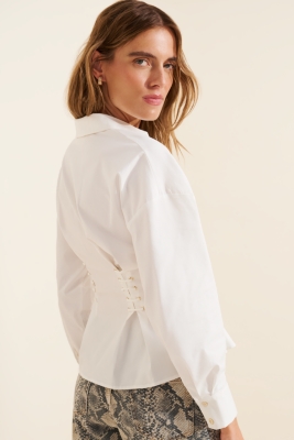 The Tobie Side-Cinch Poplin Shirt