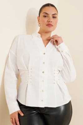 The Tobie Side-Cinch Poplin Shirt