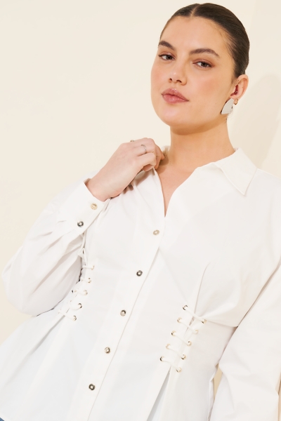 The Tobie Side-Cinch Poplin Shirt | Nuuly