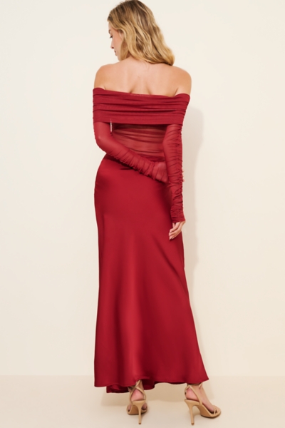 genie maxi dress off the shoulder dress in red If you needed a sign to add a pop of red to your wardrobe. This is it  #showpo Genie Maxi Dress