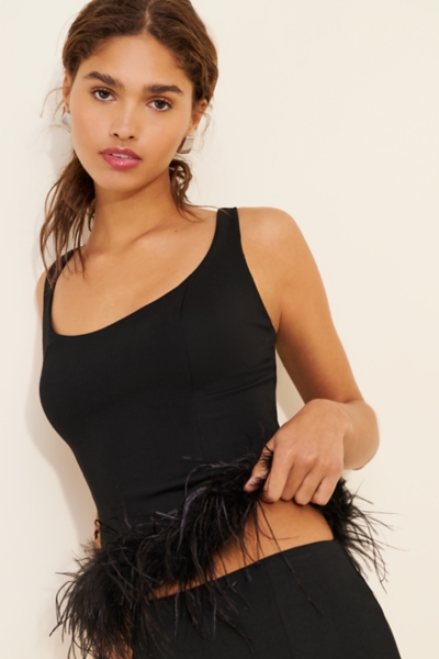 トップス CLANE / FEATHER RIBBON NOSLEEVE TOPS セール】FEATHER RIBBON NOSLEEVE TOPS（その他トップス）｜CLANE