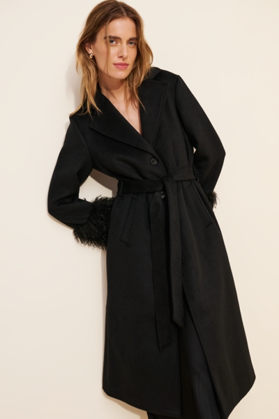 Loxley Longline Faux-Fur Cuff Coat | Nuuly