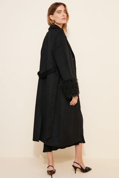 Loxley Longline Faux-Fur Cuff Coat | Nuuly