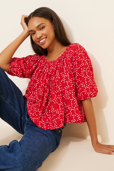 Shirred Puff-Sleeve Top | Nuuly