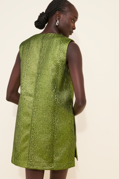 green metallic mini dress Green Metallic Skater Mini Dress | Womens | Small (Available in XXL) | 100% Polyester