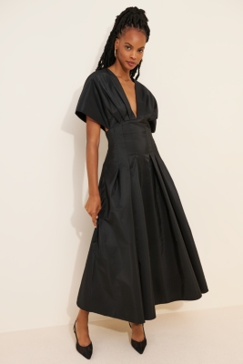 【新品】L'Or ロル Back-tie Taffeta Dress 黒 Venetia Black One-Shoulder Tie-Back Maxi Dress – Club L London - USA