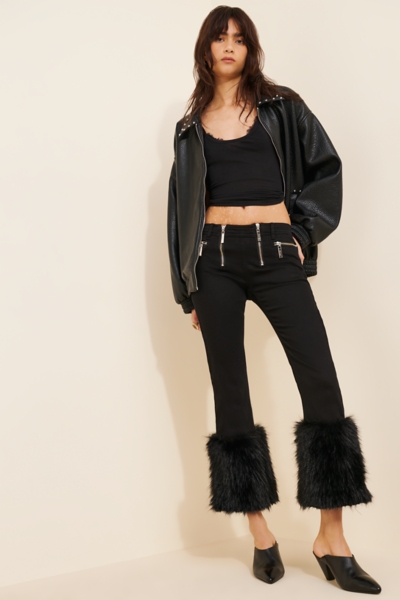 Faux-Fur Four Zipper Jeans | Nuuly