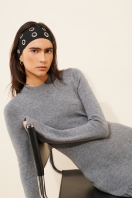 Crew-Neck Asymmetric Cable-Knit Sweater