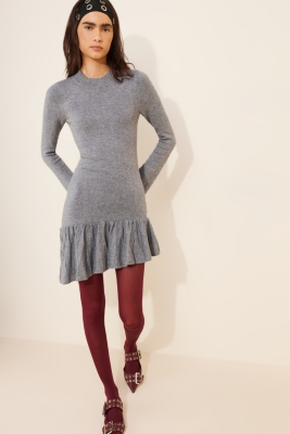 Crew-Neck Asymmetric Cable-Knit Sweater