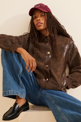 美品 na.e Suede Tailored Jacket Suede Blazer Navy – glamourpussnyc