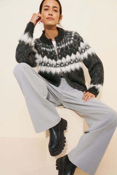 Fair Isle Double-Zip Cardigan Sweater | Nuuly