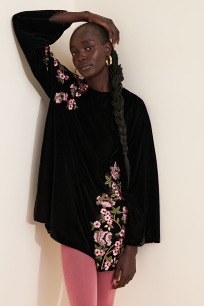 新品未使用the Virgins embroidery velvet sweat Velvet Embroidered Mini Dress | Nuuly