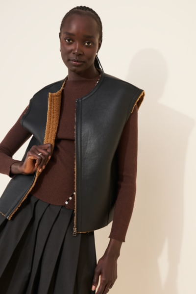 Boxy Vegan-Leather Vest | Nuuly
