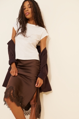 Lace-Trim Slip Skirt