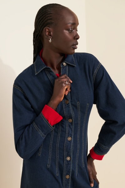 Velverie Denim Midi Dress | Nuuly
