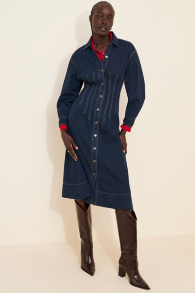 Velverie Denim Midi Dress | Nuuly