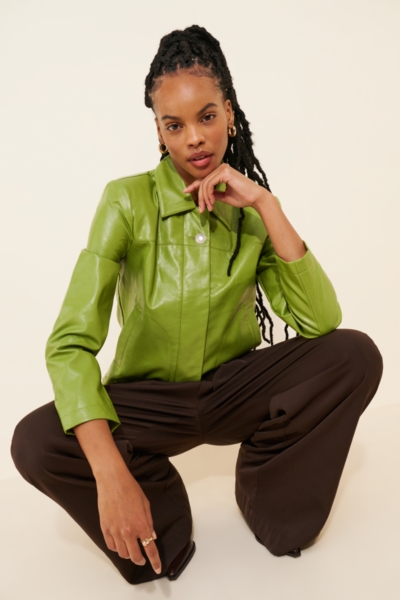 Short Vegan-Leather Mod Jacket | Nuuly