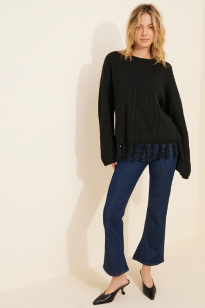 Fallon Knit Fringe Sweater | Nuuly
