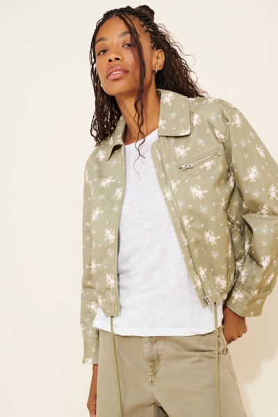 Olive Ditsy Utility Jacket | Nuuly