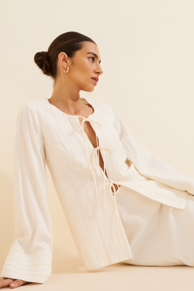 Pax Linen Blend Tie-Front Jacket | Nuuly