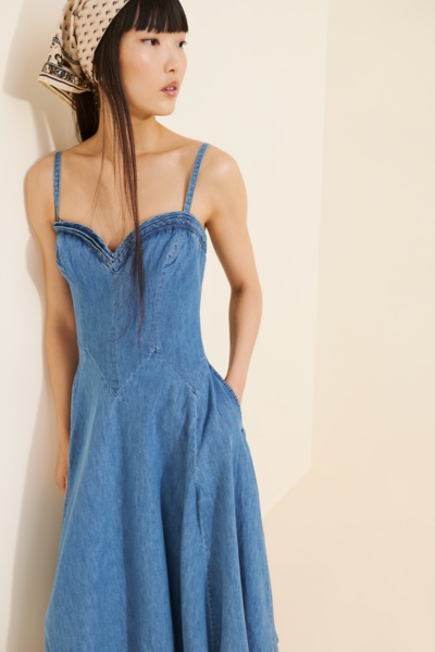 new look denim midi dress Z Supply Leonora Indigo Midi Dress Classic Indigo / S