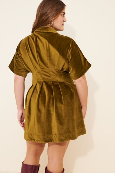 oversized velvet shirt dress Loose Velvet Shirt Dress In WINE RED
