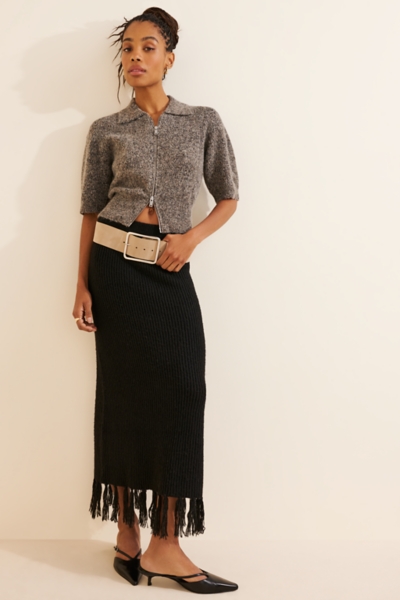 【OG 】FRINGE KNIT I LINE SKIRT Fallon Fringe Knit Skirt | Nuuly