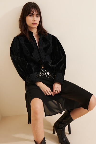 Victoria Velvet Lace Jacket | Nuuly