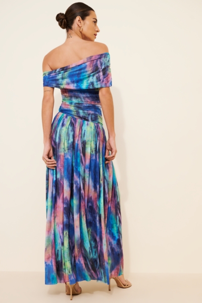chinese dress ladies All Aflutter Tangerine Multi Patchwork Maxi Dress