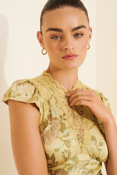 Everly Satin Lace Maxi Dress | Nuuly