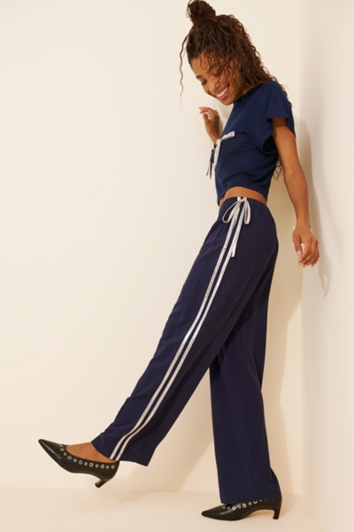 Metallic Side-Stripe Track Pants | Nuuly