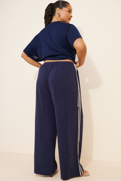 Metallic Side-Stripe Track Pants | Nuuly