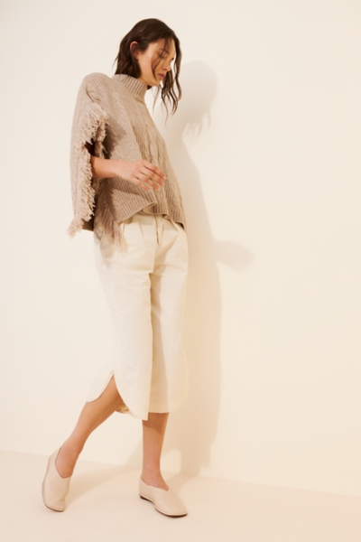 Cable-Knit Fringe Trim Poncho | Nuuly