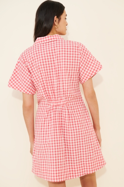 pink mini shirt dress Baunhilha layered linen mini shirt dress - fuchsia