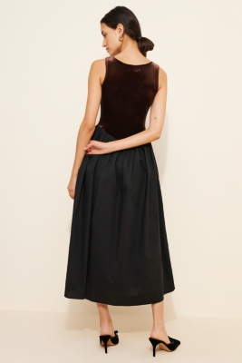 Velvet Poplin Midi Dress