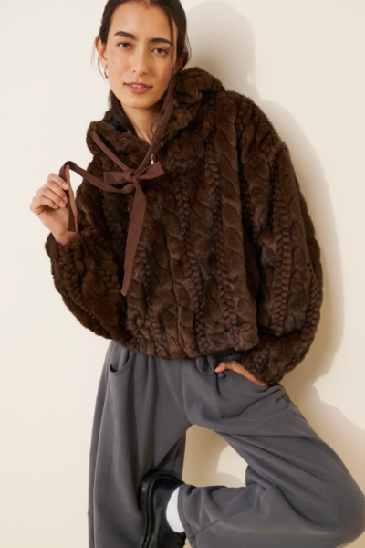 Cable Faux Fur Jacket | Nuuly
