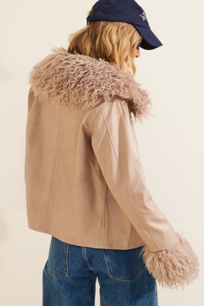 Ginger Vegan Leather Faux Fur Jacket | Nuuly