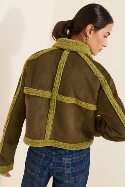 Borg Detail Cropped Jacket | Nuuly