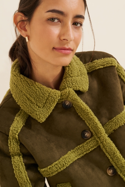 Borg Detail Cropped Jacket | Nuuly