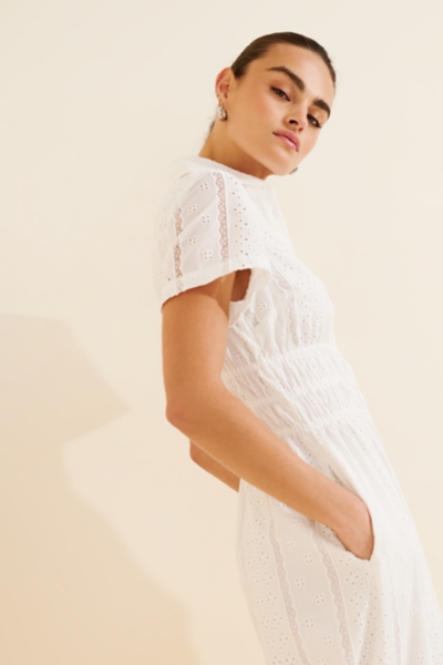chinese dress ladies Amelie White Lace Strapless Satin Dress