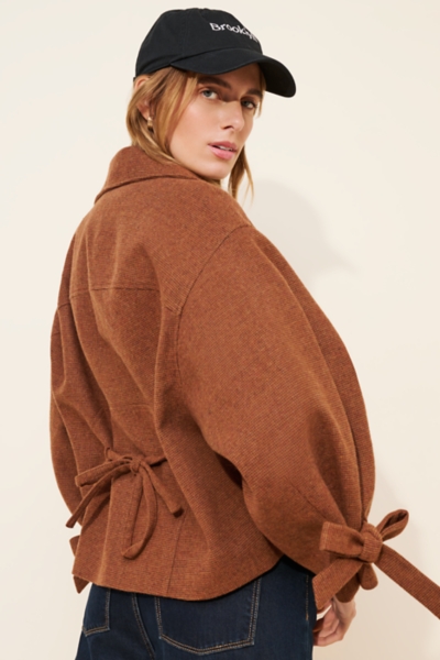 Tweed Cropped Trench Bomber | Nuuly