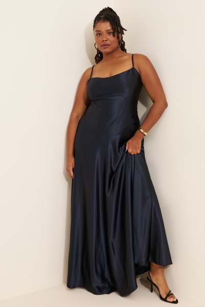dark rose maxi dress Petal & Pup Women's Mila Halterneck Maxi Dress