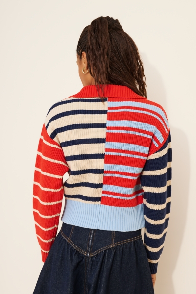 Mix Stripe Half-Zip Sweater | Nuuly
