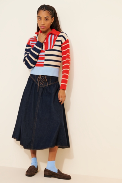 Mix Stripe Half-Zip Sweater | Nuuly