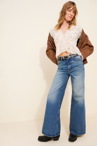 High-Waisted Skater Jeans