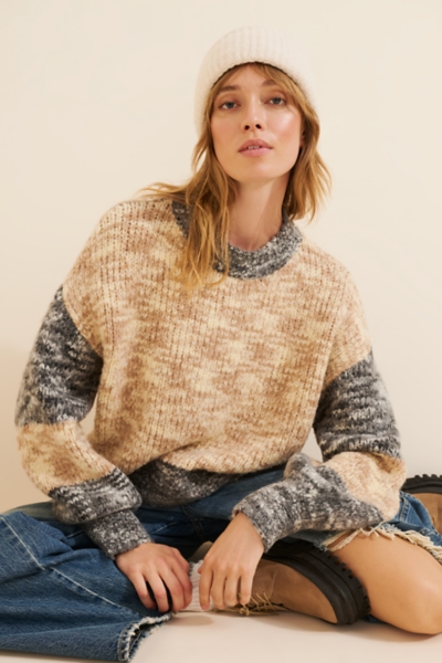 Colorblock Knit Drop Shoulder Sweater | Nuuly