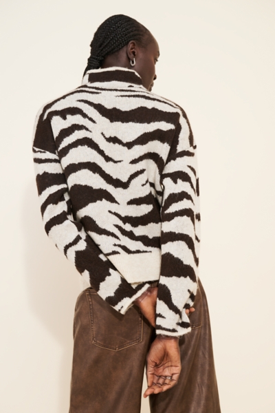 Zebra Pattern Jacquard Sweater | Nuuly