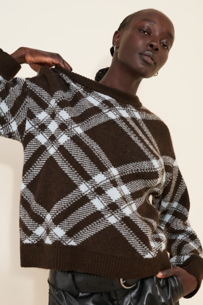 ニット+セーター lawgy diamond check knit Diamond Check Sweater – Scout & Molly's Southpark