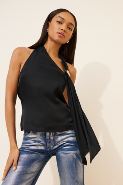 Alyx One-Shoulder Halter Drape Top | Nuuly