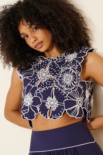 Richelieu Floral Cutwork Top | Nuuly